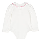 MONNALISA body tinta unita con ricami e colletto Bianco per Neonata 37D300 BIANCO MONNALISA 
