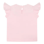 Monnalisa T-Shirt Girocollo Tinta Unita con Applicazioni per Neonata 31E613 ROSA MONNALISA 