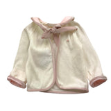 LA STUPENDERIA coprispalle tinta unita con colletto in contrasto Bianco per Neonata TBGH54 BIANCO LA STUPENDERIA 