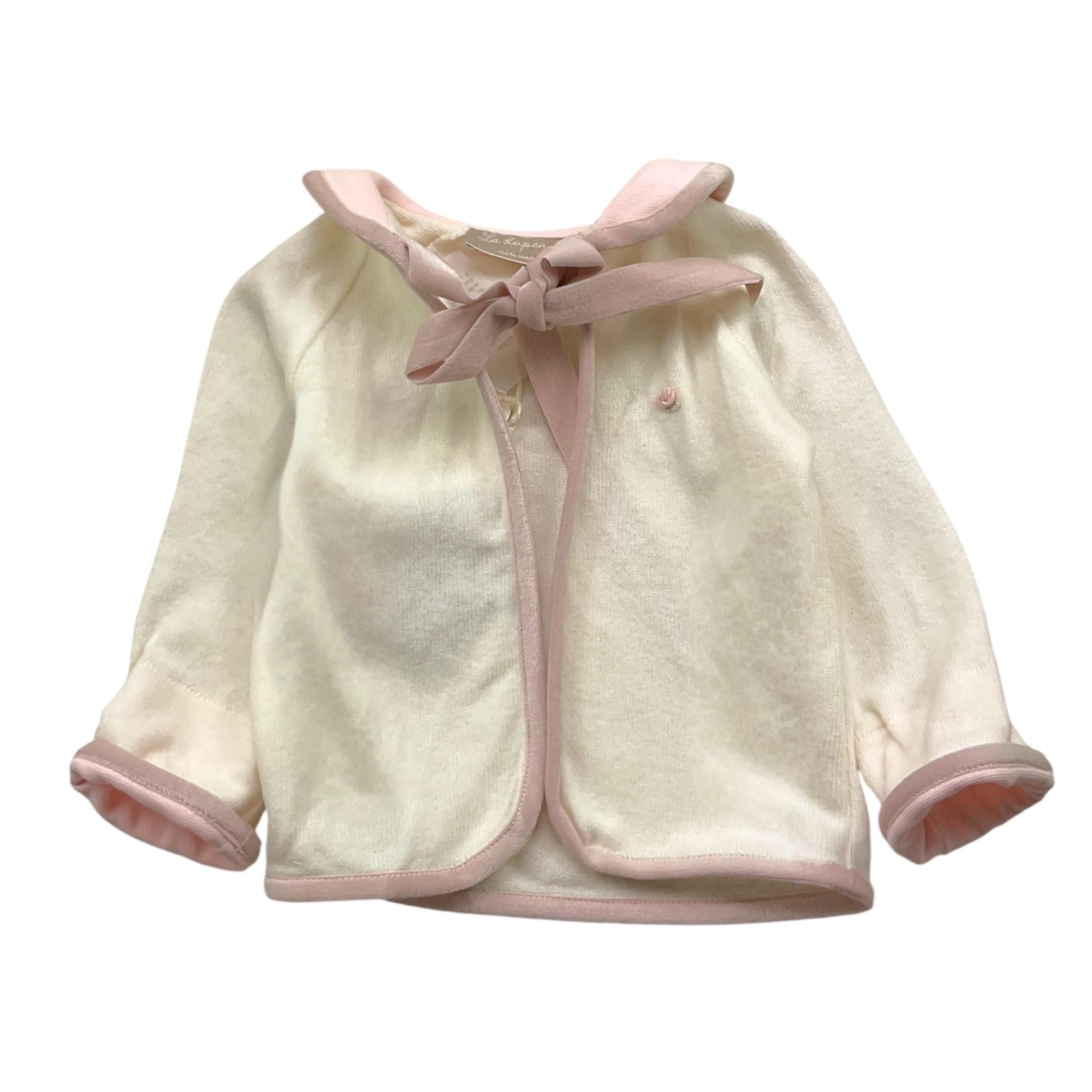 LA STUPENDERIA coprispalle tinta unita con colletto in contrasto Bianco per Neonata TBGH54 BIANCO LA STUPENDERIA 