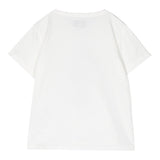 Woolrich Rundhals-T-Shirt einfarbig mit Kontrastdruck Creme für Jungen
