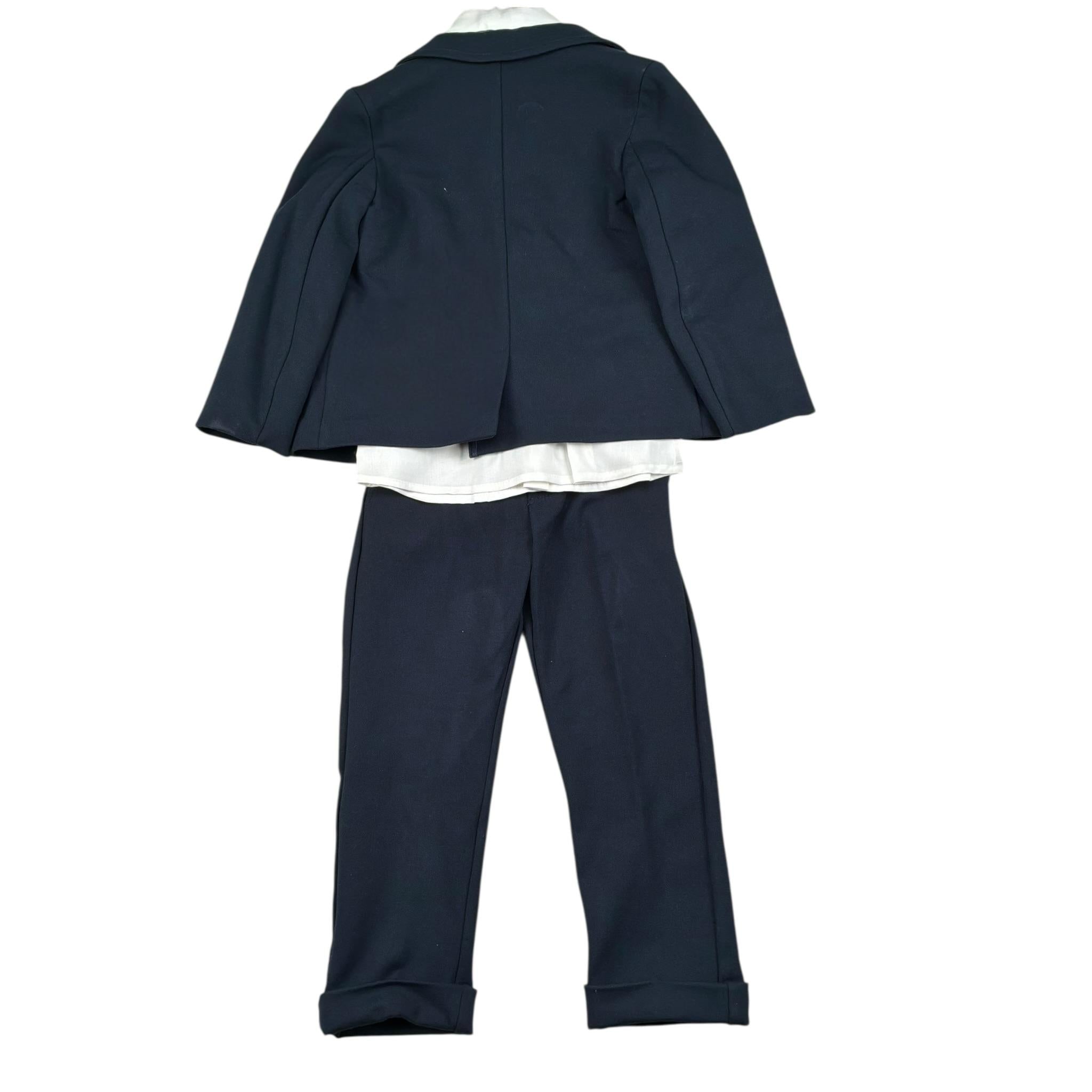 Gastone Completo 4 Pezzi Giacca-Camicia-Pantalone-Papillon-Papillon per Neonato G1467A BLU GASTONE 
