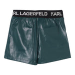 KARL LAGERFELD short tinta unita in ecopelle Verde per Neonata Z30197N VERDE KARL LAGERFELD 