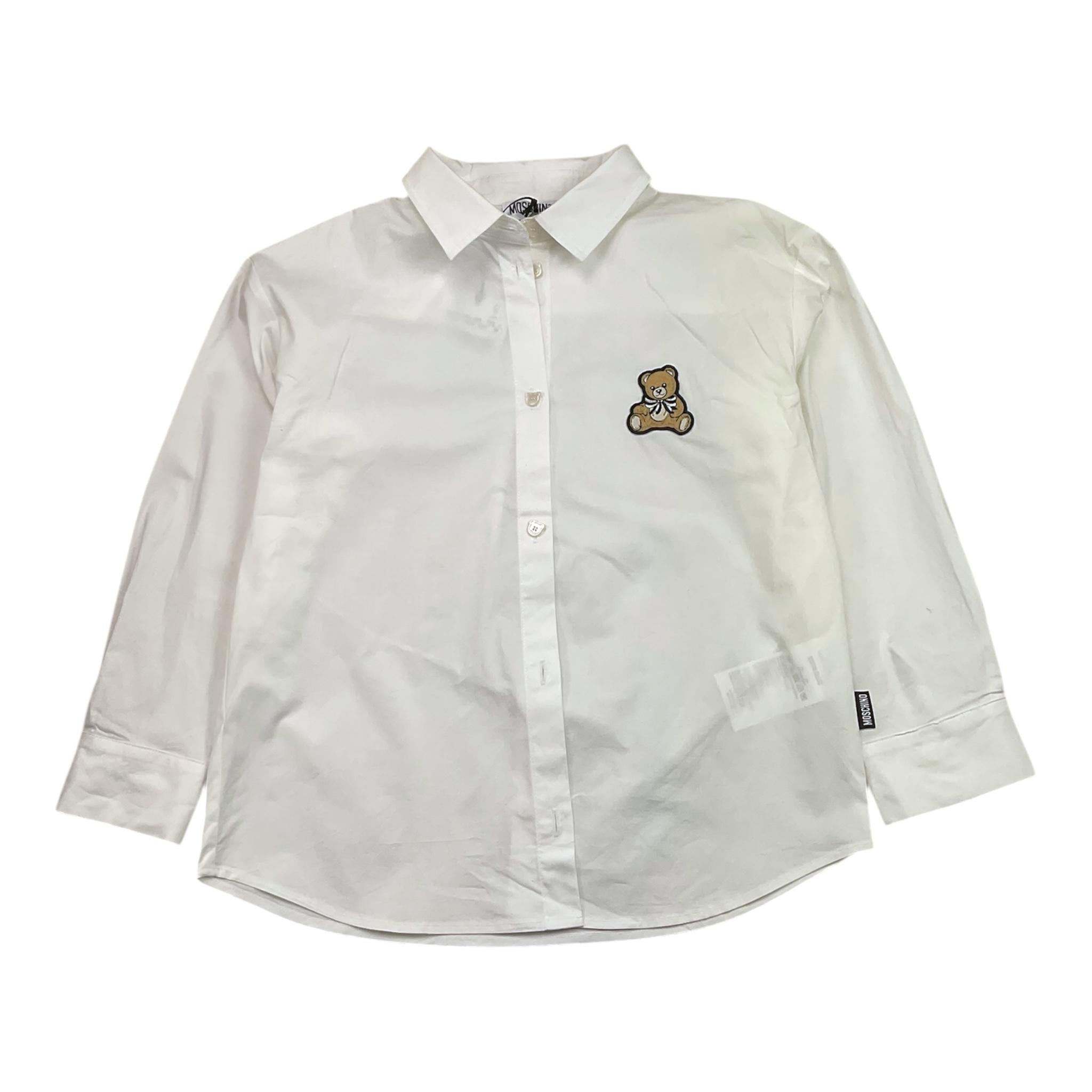 MOSCHINO camicia tinta unita con stampa Bianco per Bambina HDC028 BIANCO MOSCHINO 
