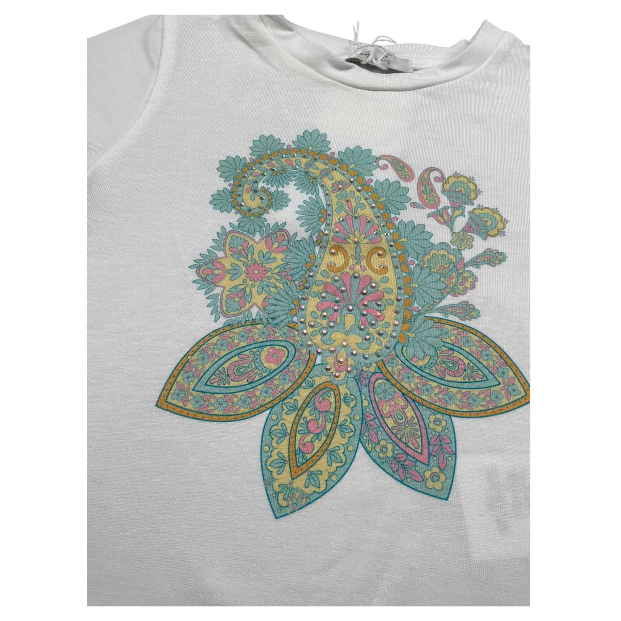 M+E' T-Shirt Girocollo Tinta Unita con Stampa per Neonata 1UE1862 BIANCO M+E' 