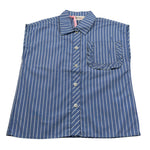 Vicolo Camicia Giromanica tinta unita con Taschino Azzurro per Bambina 3146C0779 AZZURRO VICOLO 