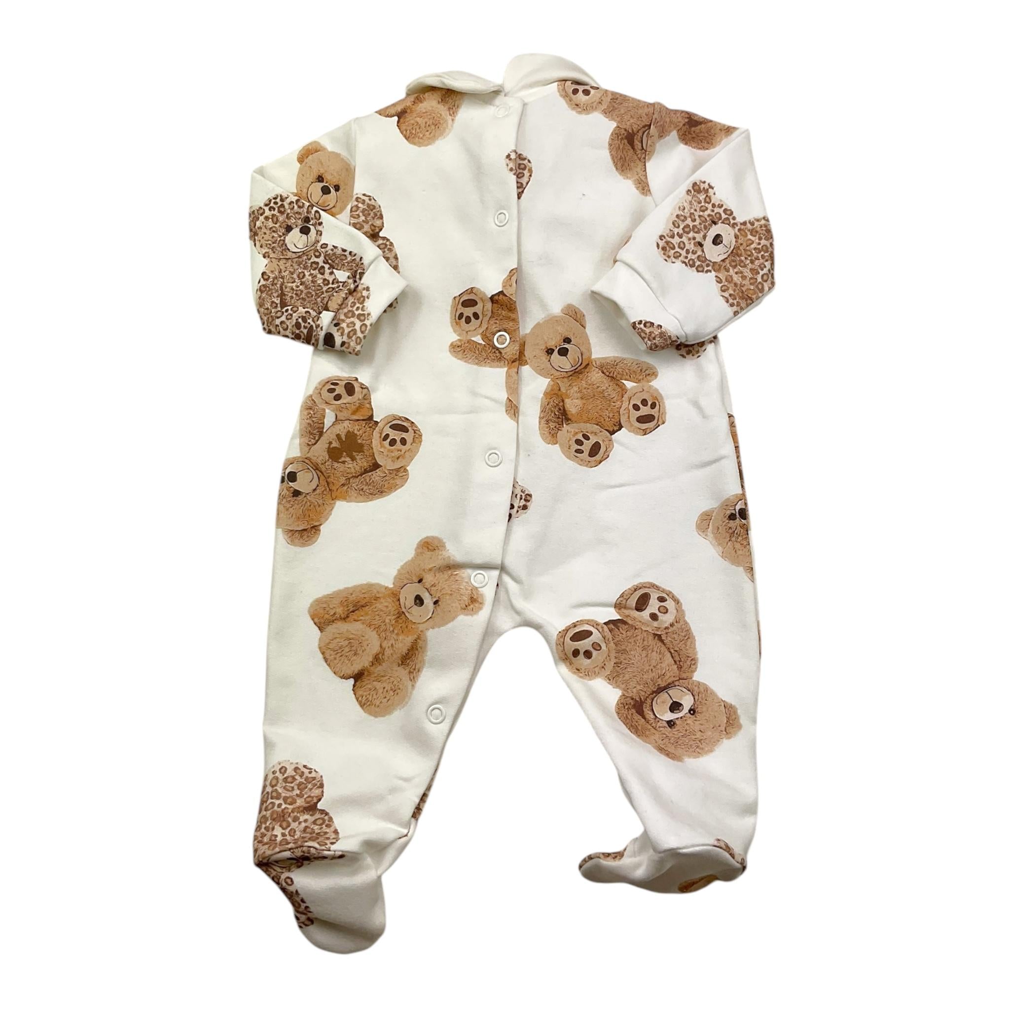 LE BEBE' tutina tinta unita con stampa Bianco per Neonata LBG6169 BIANCO LE BEBE' 