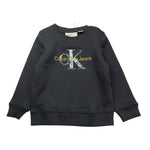CALVIN KLEIN felpa tinta unita girocollo con stampa Nero per Bambino B02337K NERO CALVIN KLEIN 