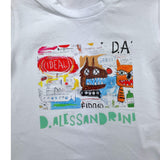 Daniele Alessandrini T-Shirt Girocollo Tinta Unita con Stampa Bianco per Neonato