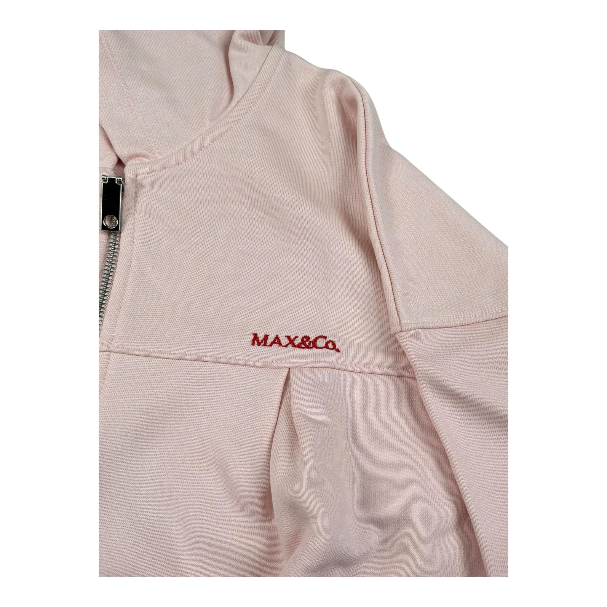 Max Mara Felpa con Zip E Cappuccio Tinta Unita con Logo per Bambina MX0156 ROSA MAX MARA 