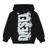 Diesel Felpa Chiusa con Cappuccio Tinta Unita con Logo per Bambino J01115 NERO DIESEL 