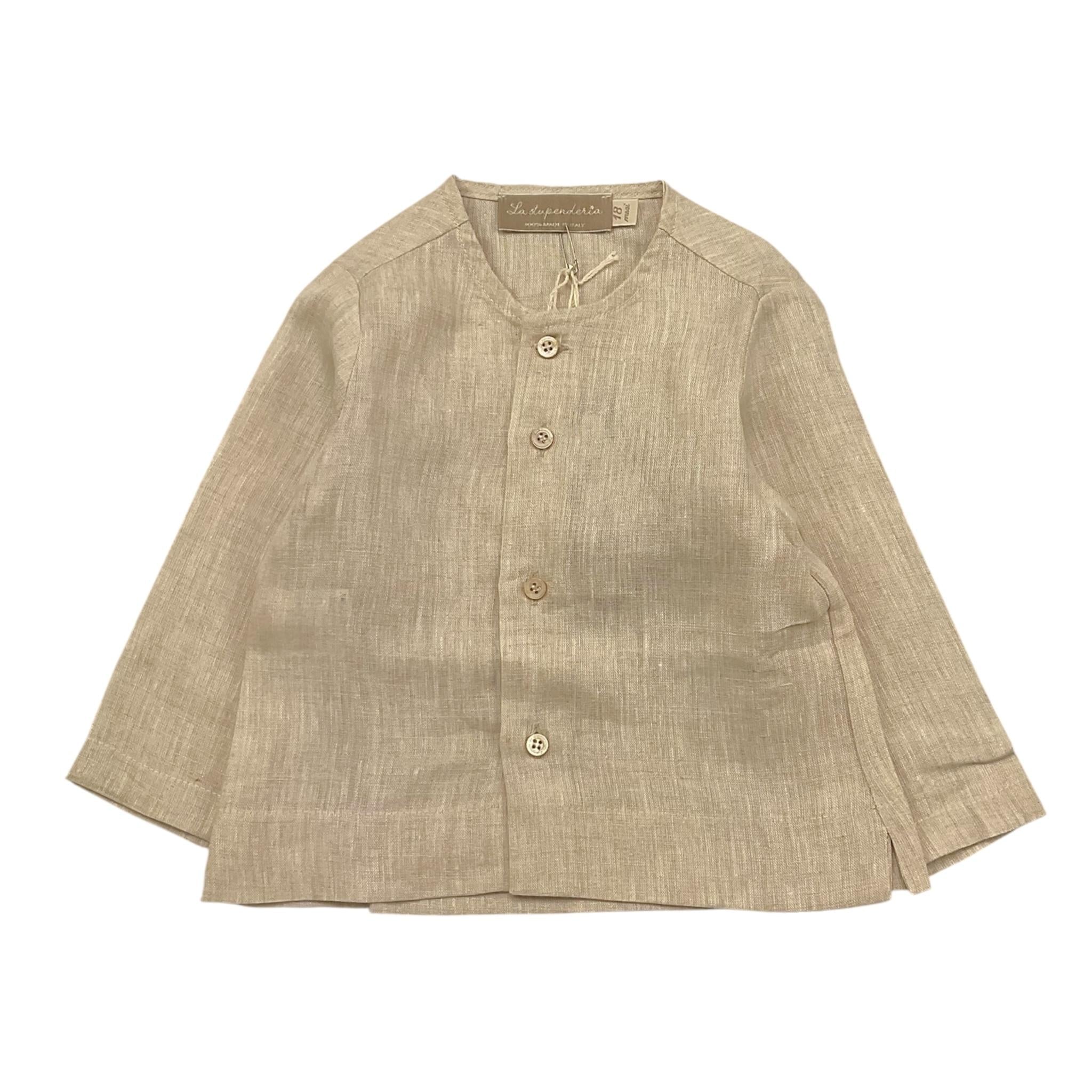 La Stupenderia Camicia Tinta Unita con Manica Lunga per Neonato TJCM67N BEIGE LA STUPENDERIA 