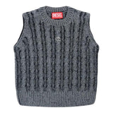 DIESEL gilet tinta unita con logo Grigio per Bambina J01973 GRIGIO DIESEL 