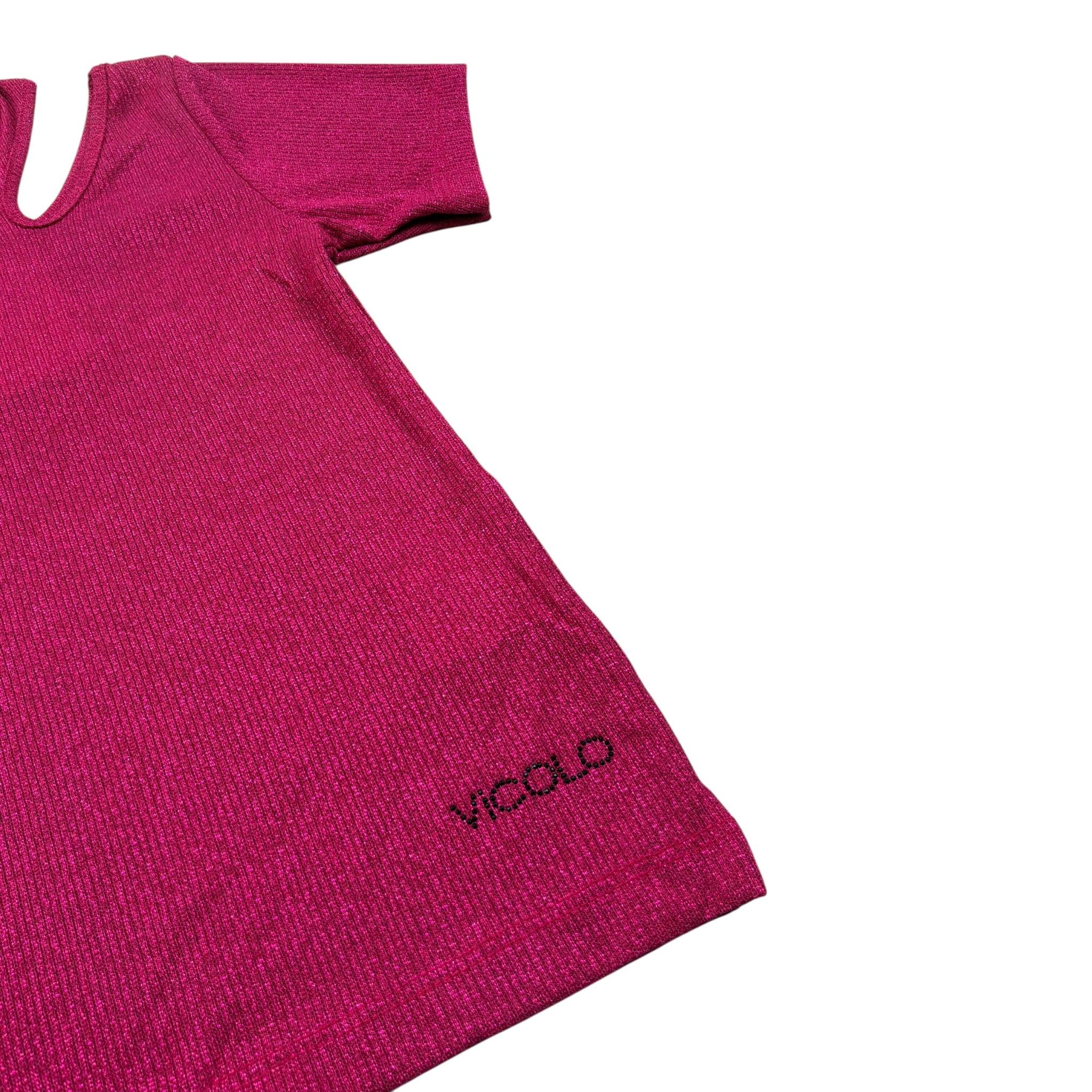 Vicolo T-Shirt tinta unita con Logo Viola per Bambina 3146M200124 VIOLA VICOLO 