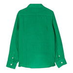 Saint Barth Camicia Manica Lunga Tinta Unita Collo Coreano per Bambino CMSNT VERDE SAINT BARTH 