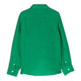 Saint Barth Camicia Manica Lunga Tinta Unita Collo Coreano per Bambino CMSNT VERDE SAINT BARTH 