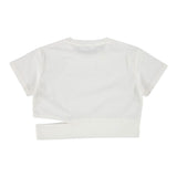 Manila Grace T-Shirt Girocollo Tinta Unita con Stampa per Bambina 148TMJS25 BIANCO MANILA GRACE 