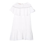 Monnalisa Abito Cerimonia Tinta Unita Mezza Manica per Bambina 719906 BIANCO MONNALISA 