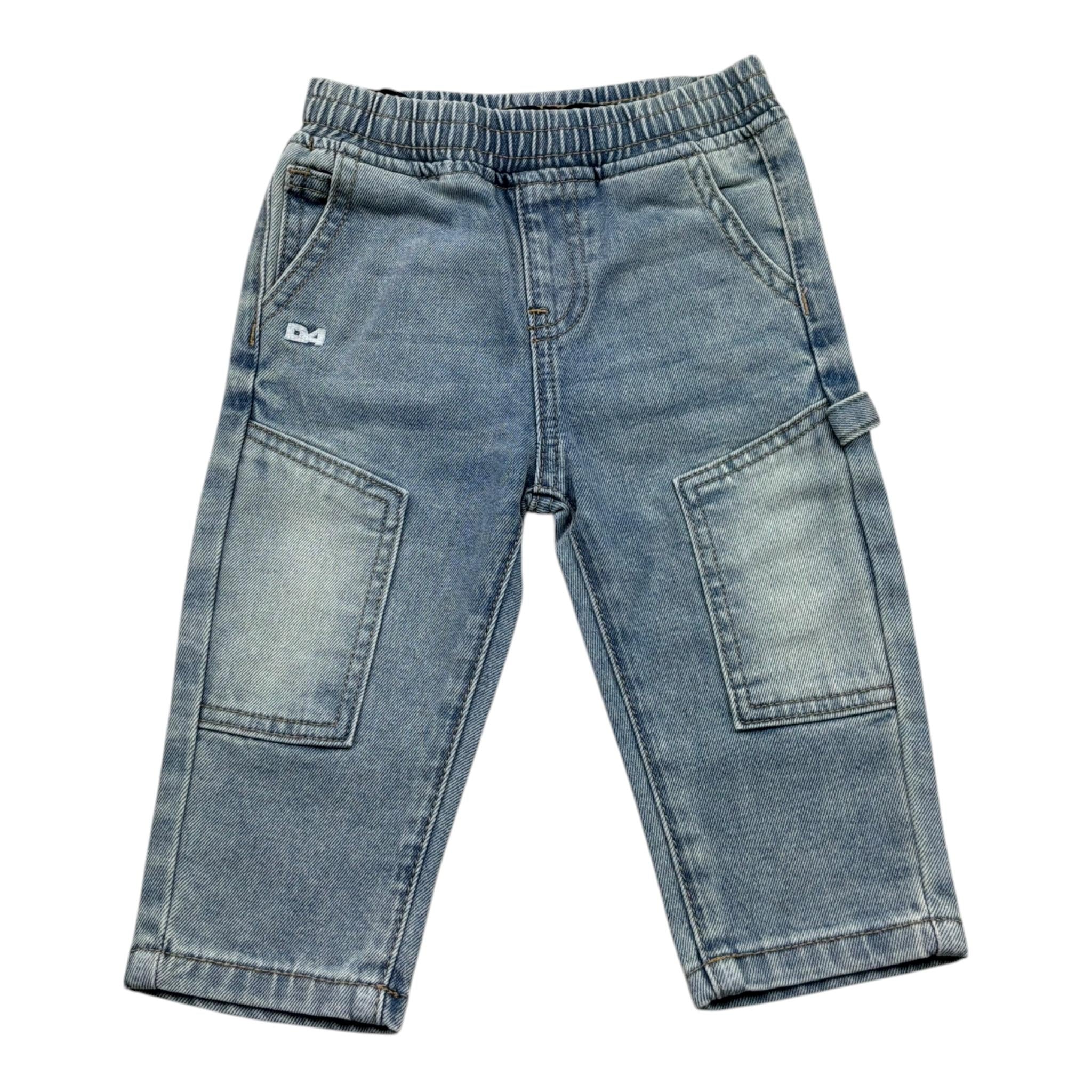 Daniele Alessandrini Jeans Tinta Unita con Elastico In Vita per Neonato 1295PD00171 AZZURRO DANIELE ALESSANDRINI 