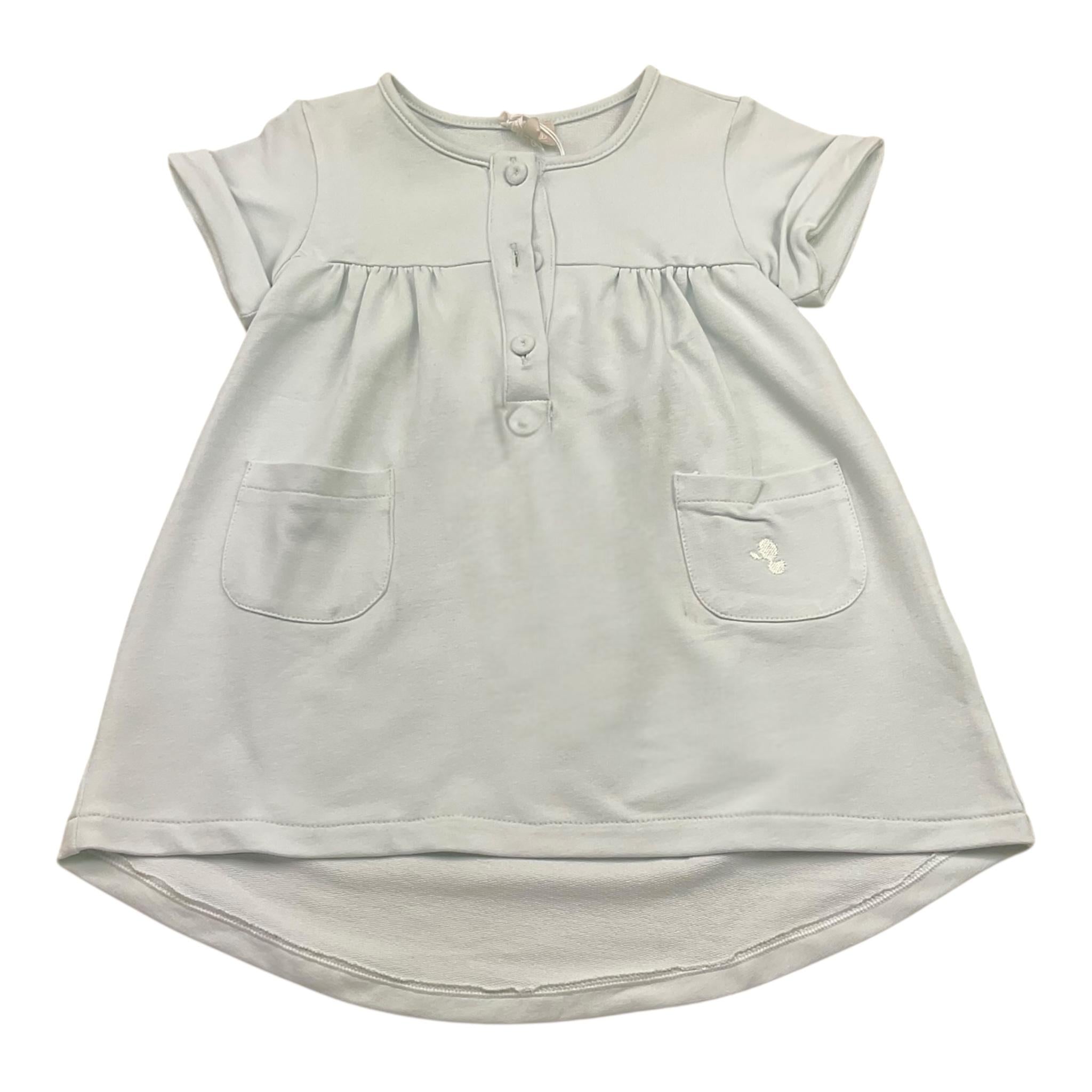 Lalalu' Abito Tinta Unita Mezza Manica per Neonata VML08G AZZURRO LALALU' 