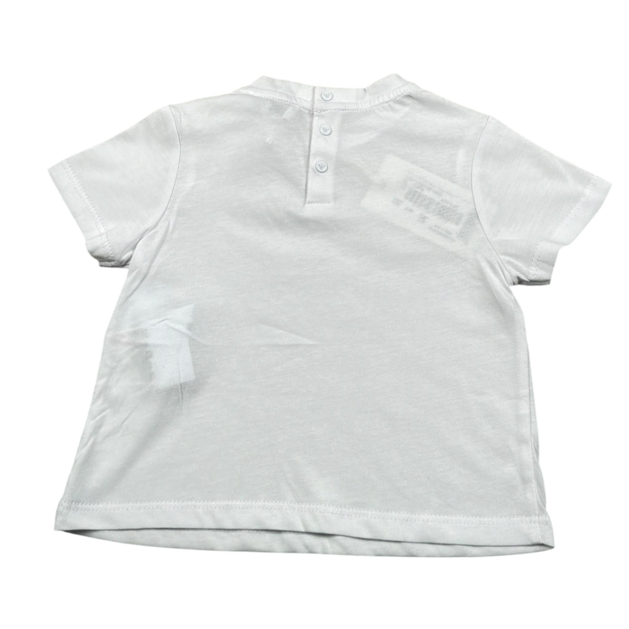 Emporio Armani T-Shirt tinta unita con Stampa Bianco per Neonato 8NHTN5 BIANCO EMPORIO ARMANI 