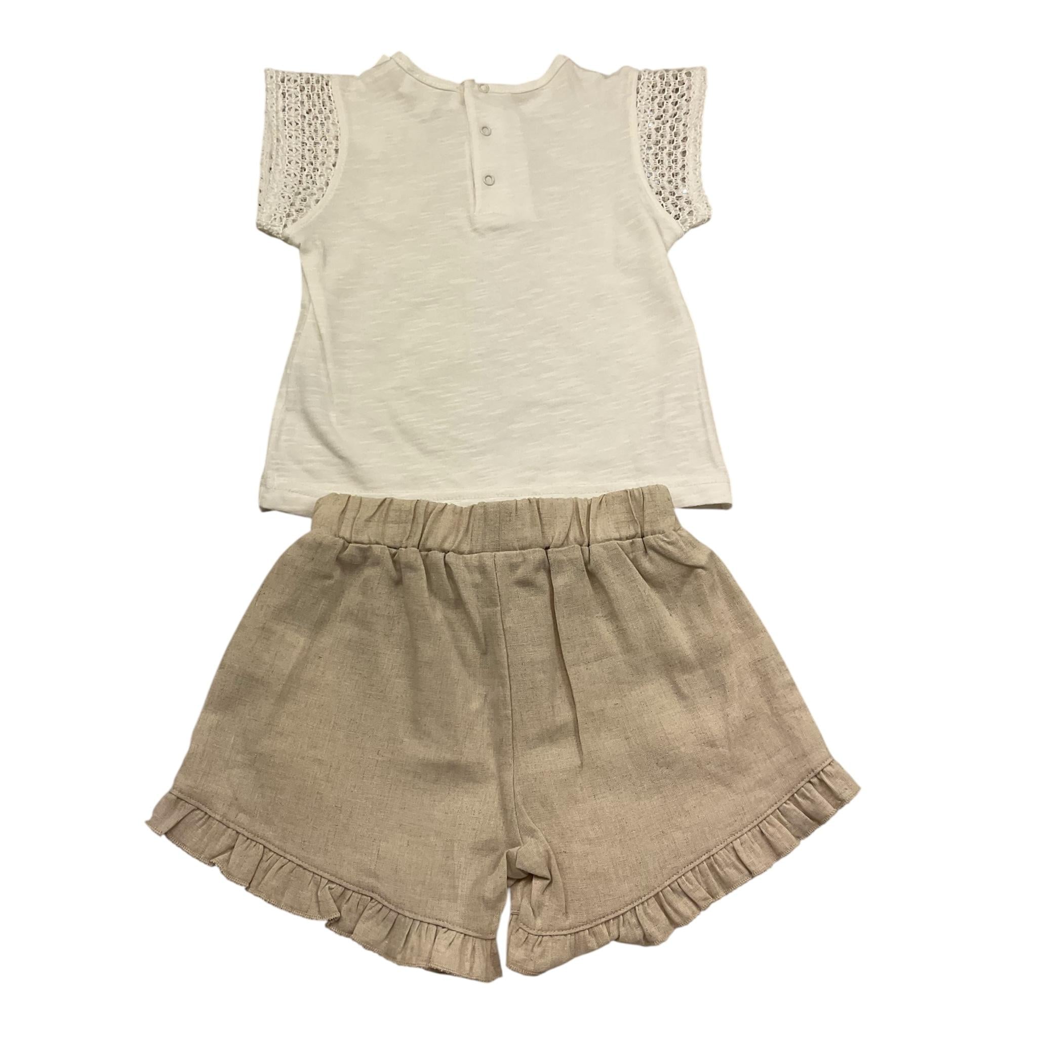 Lalalu' Completo 2 Pezzi Canotte-Short per Neonata CCTL0011P BIANCO/BEIGE LALALU' 