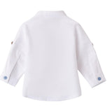 Mini Banda Camicia Manica Lunga tinta unita Collo Coreano Bianco per Neonato 3B603X BIANCO MINI BANDA 