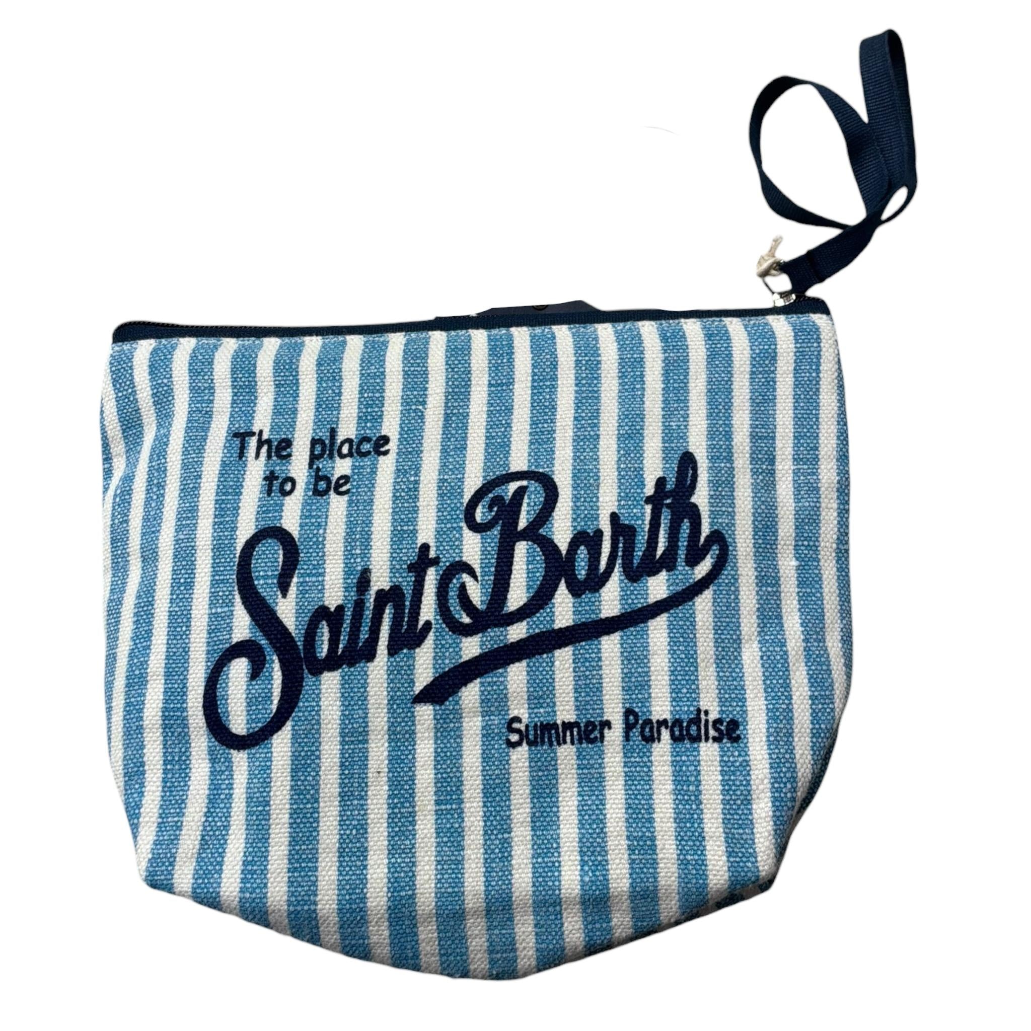 Saint Barth Pochette Tinta Unita con Fantasia A Righe per Bambina 00398L BIANCO SAINT BARTH 