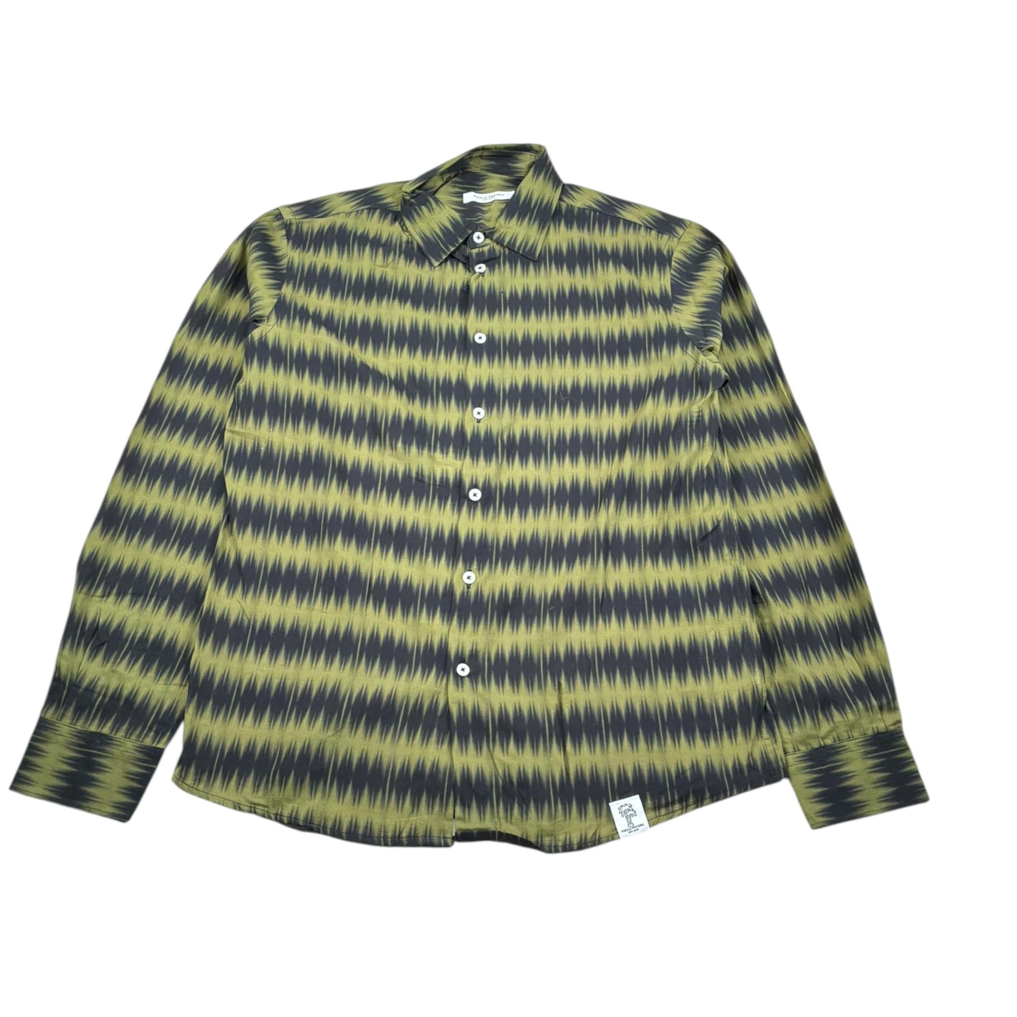 Paolo Pecora Camicia tinta unita con Fantasia Verde per Bambino P3702 VERDE PAOLO PECORA 