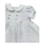 Le Bebe Abito Mezza Manica Tinta Unita con Ricami per Neonata LBG6384 BIANCO LE BEBE 