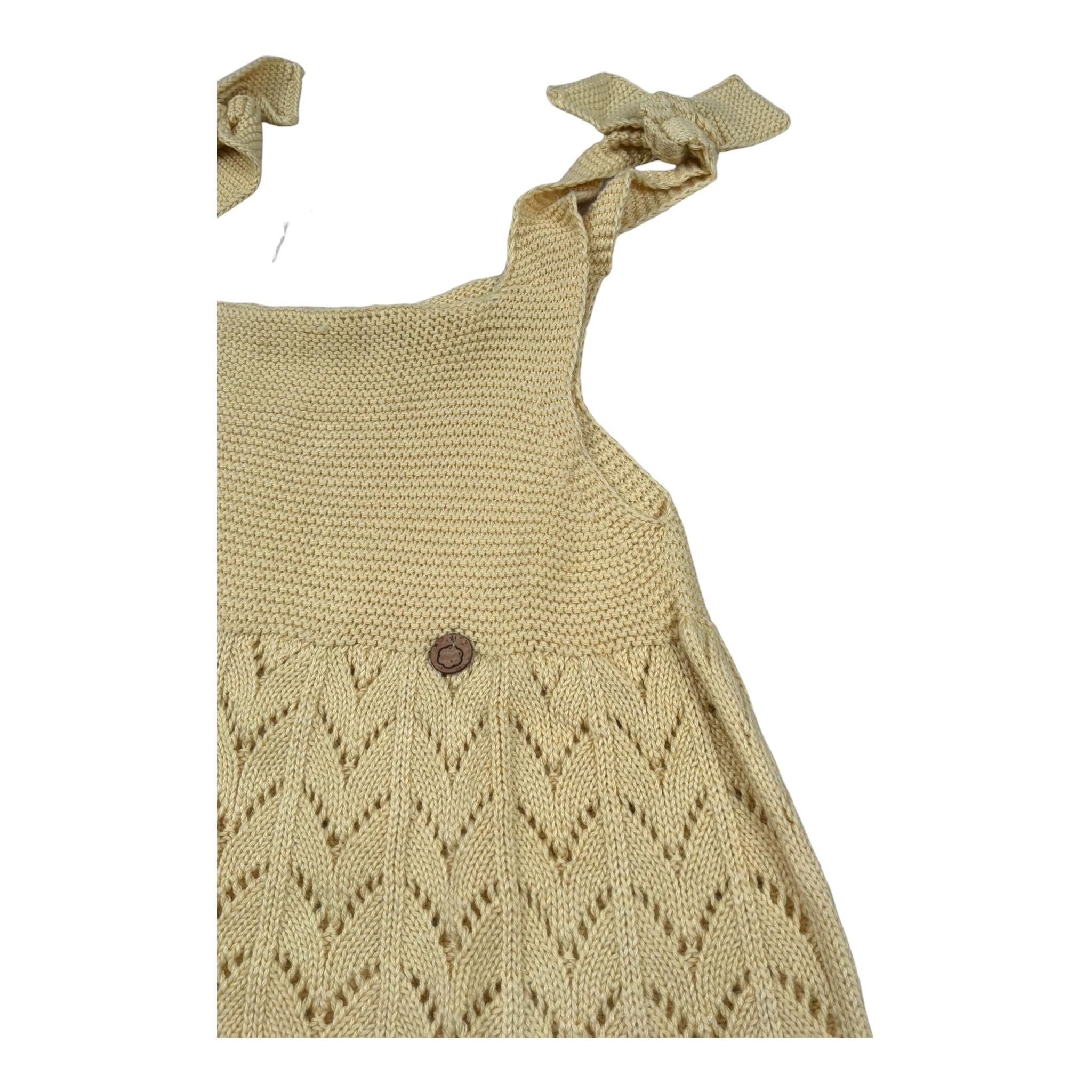 Wedoble Abito Giromanica Tinta Unita con Ricami per Neonata V2507304A GIALLO WEDOBLE 