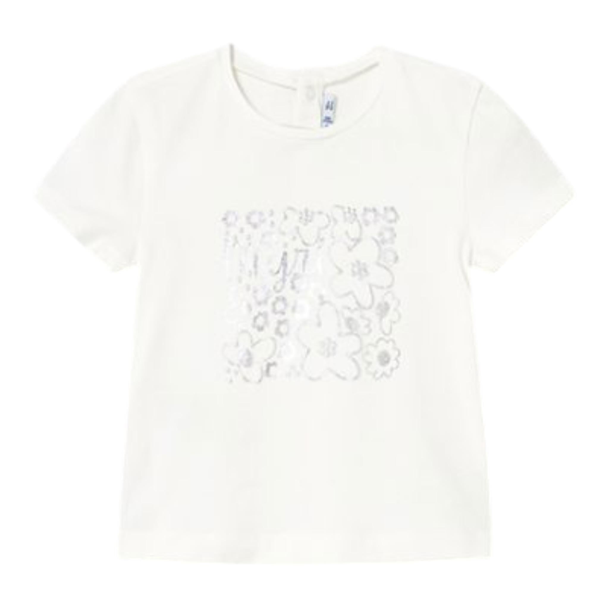 Mayoral T-Shirt Girocollo Tinta Unita con Stampa per Bambina 105 BIANCO MAYORAL 