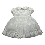Colori Chiari Abito Mezza Manica tinta unita con Tulle Bianco per Neonata ABTCL BIANCO COLORI CHIARI 
