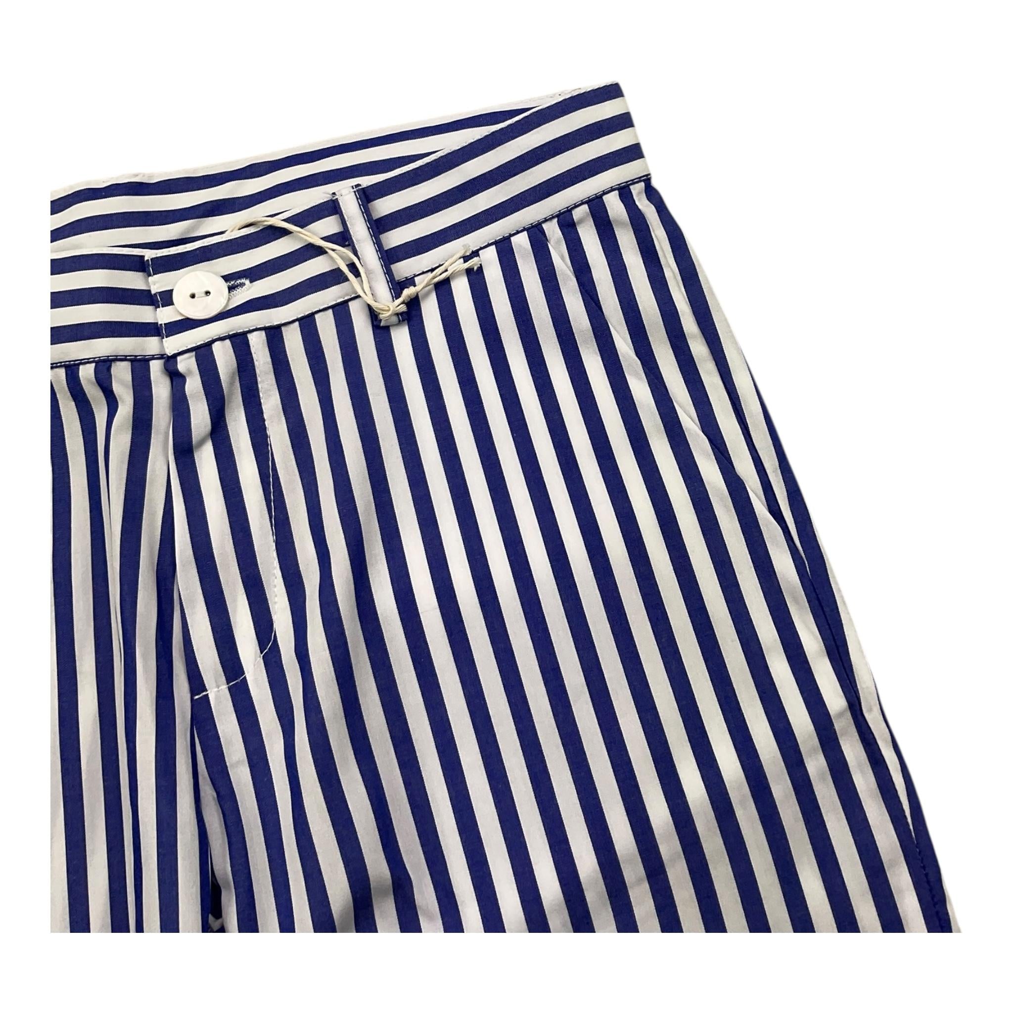 Little Bear Bermuda Tinta Unita con Fantasia A Righe per Neonato 82100N BIANCO LITTLE BEAR 