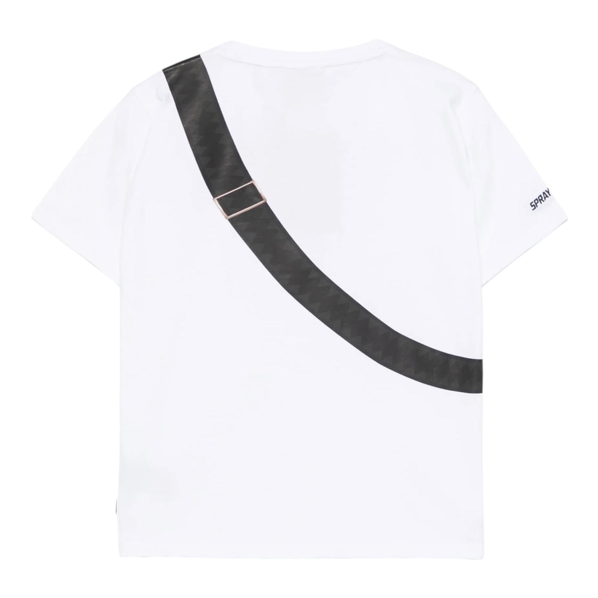 Sprayground T-Shirt Girocollo Tinta Unita con Stampa Marsupio per Bambino SPY1248WHT BIANCO SPRAYGROUND 