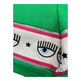 Chiara Ferragni Short Tinta Unita Con Stampa E Elastico In Vita Verde Per Bambina