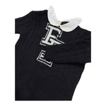 ELISABETTA FRANCHI tutina in maglia tinta unita con colletto in contrasto Nero per Neonata ENTU117 NERO ELISABETTA FRANCHI 