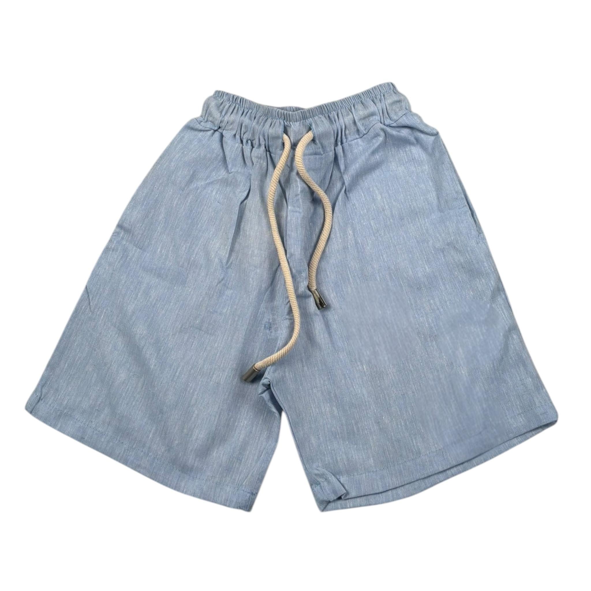 Louis Dieudonne' Bermuda Tinta Unita con Elastico In Vita per Bambino LINO AZZURRO LOUIS DIEUDONNE' 