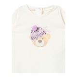 LIU JO shirt girocollo tinta unita con stampa Panna per Neonata HF4045J0089 PANNA LIU JO 