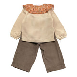 CALAMARO completo 2pz bicolore camicia-pantalone Beige per Neonata 17888 BEIGE CALAMARO 