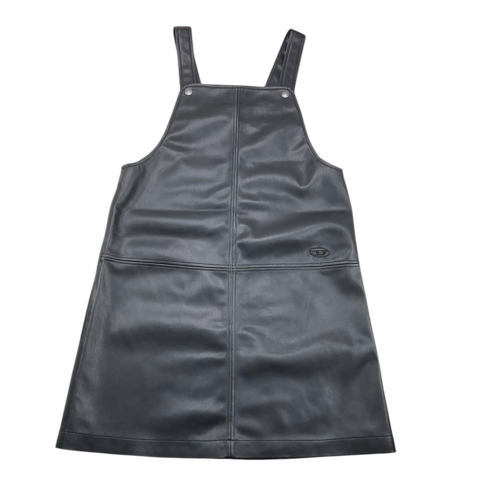 DIESEL salopette tinta unita in ecopelle Nero per Bambina J01937 NERO DIESEL 