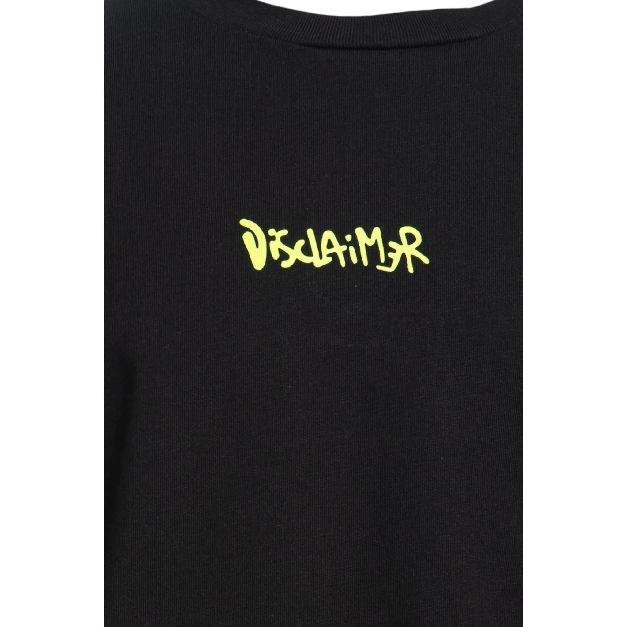Disclaimer T-Shirt Girocollo Tinta Unita con Stampa per Bambino 25EDK58407X NERO/GIALLO DISCLAIMER 