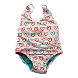 Whitewhale Costume Intero Tinta Unita Con Fantasia Bianco Per Bambina