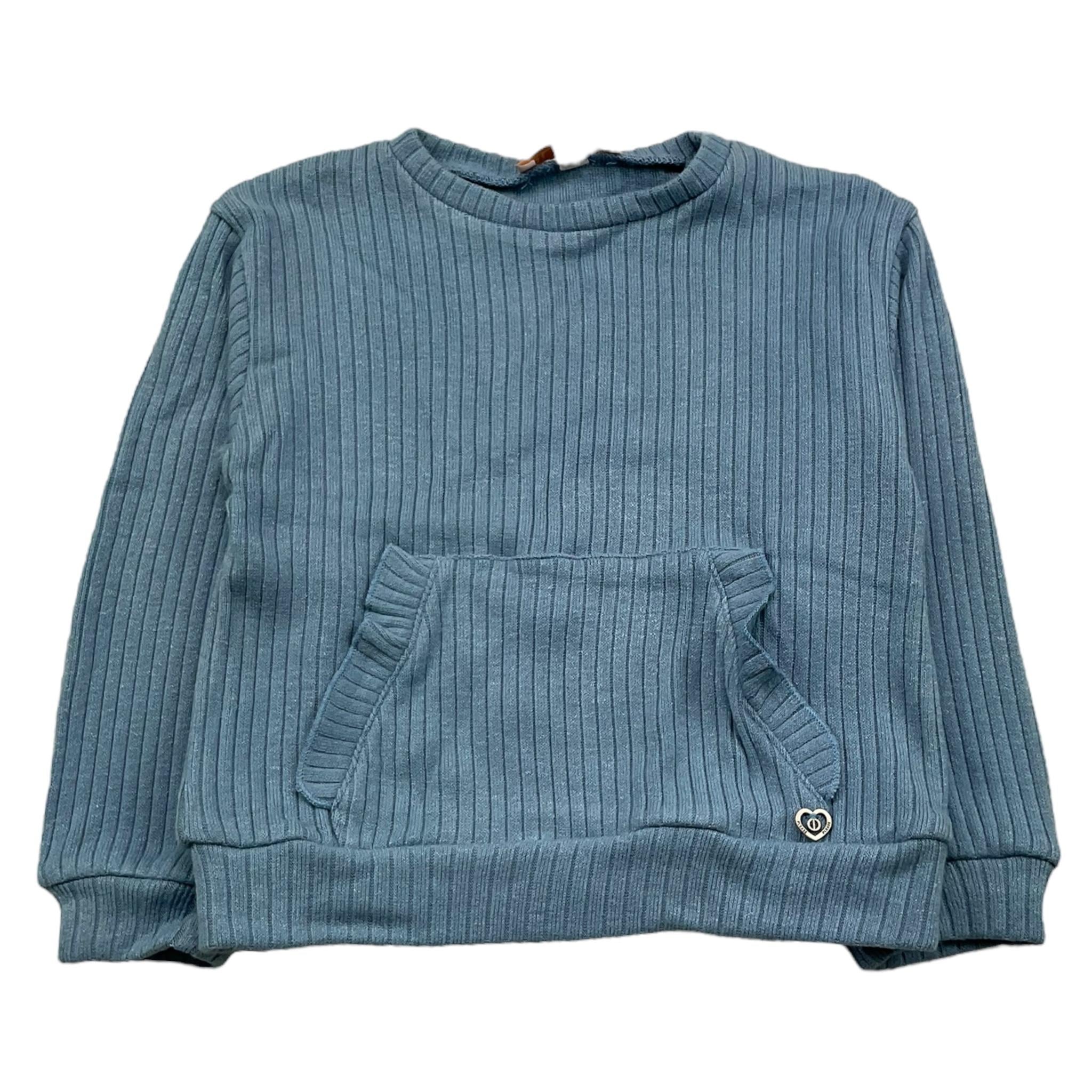 PLEASE maglia girocollo tinta unita Azzurro per Bambina LB5107G65 AZZURRO PLEASE 