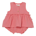 Teddy E Minou Completo 2pz Giromanica Tinta Unita con Culotte per Neonata E25CP044C0070 ROSA TEDDY E MINOU 
