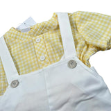 Paz Rodriguez Completo 2 Pezzi Camicia-Salopette per Neonato 006151607X BIANCO/GIALLO PAZ RODRIGUEZ 