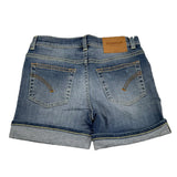 Dondup Bermuda In Denim Tinta Unita Blu Per Bambino