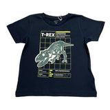 Name.It T-Shirt Girocollo Tinta Unita Con Stampa Nero Per Bambino