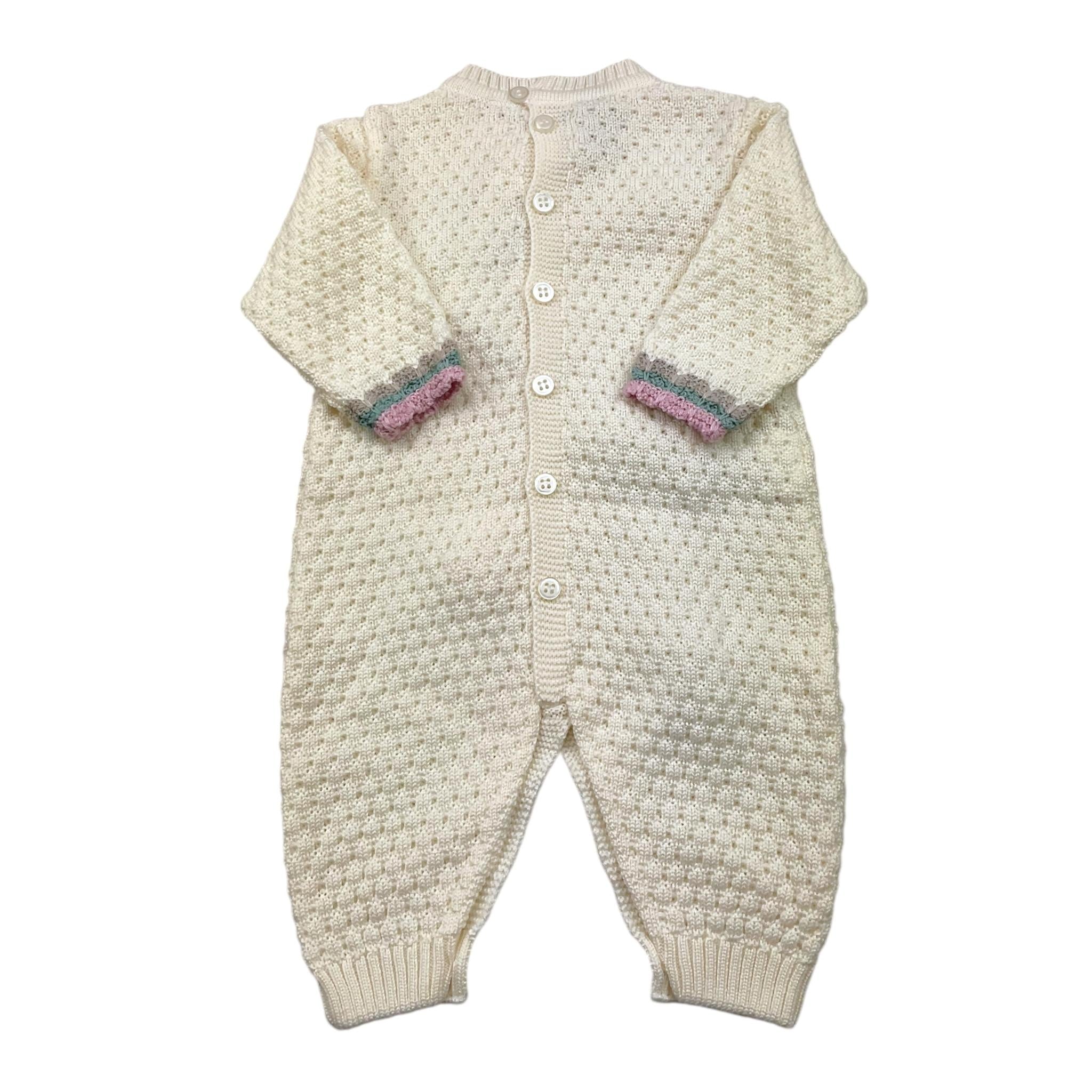 MARLU' tutina tinta unita con applicazini Panna per Neonata IB1310 PANNA MARLU' 