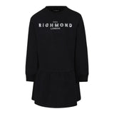 JOHN RICHMOND abito felpa girocollo tinta unita con logo Nero per Neonata RGA24054VEN NERO JOHN RICHMOND 
